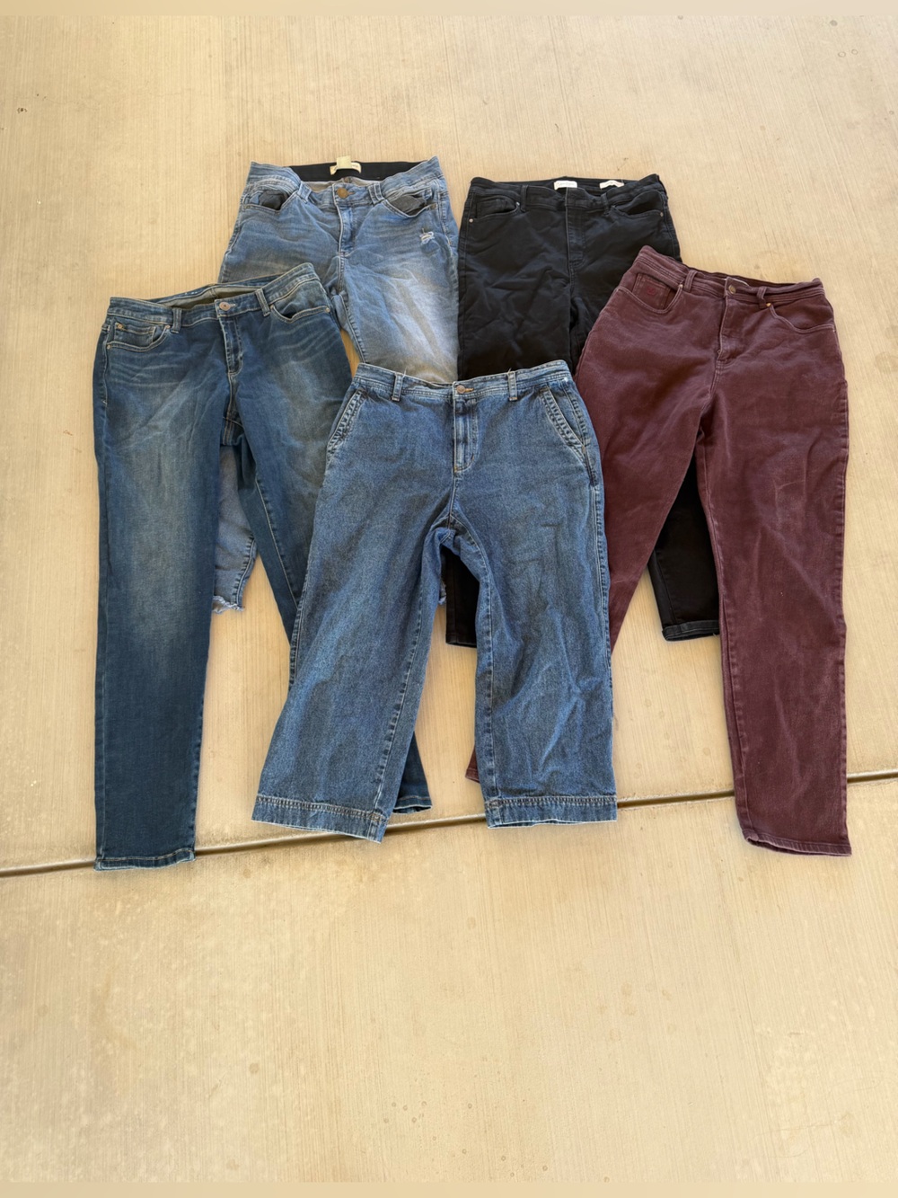 5 Pc Women’s Size 12 Jeans Denim Reseller Bundle Mixed Brands Wholesale Lot